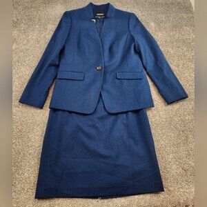 Talbots Blue Wool Shift Dress Blazer Suit Two Piece - Women’s US 8